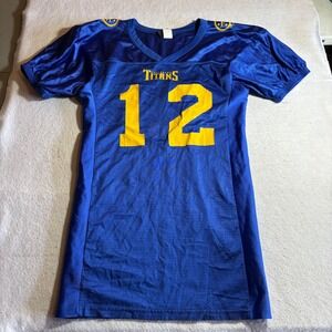 Fullerton Titans Football Jersey Number 12 Blue Yellow Wilson Medium Men